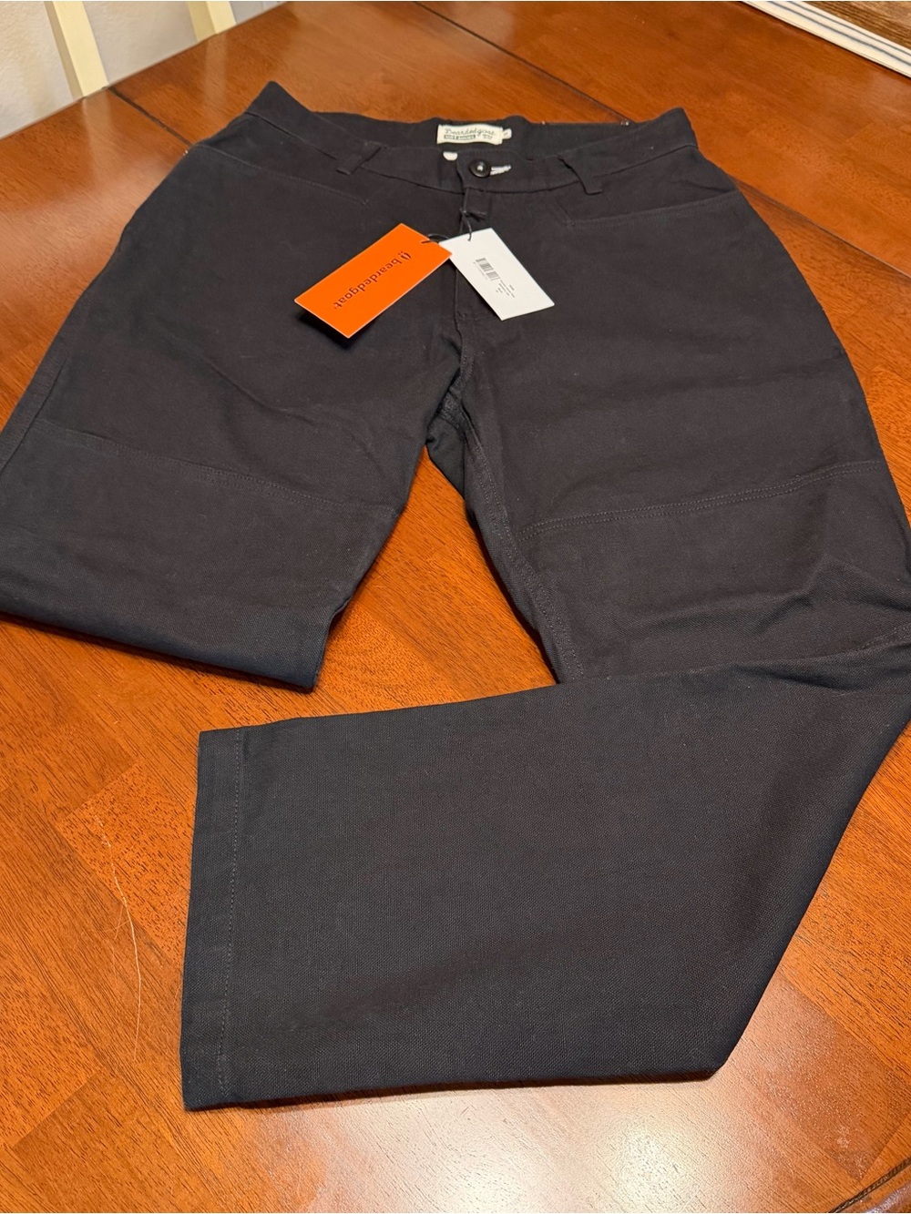 Bearded Goat Mens 32X30 Work Pants Black Double Knee Canvas Utility Gorpcore